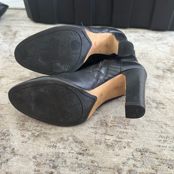 Vince Camuto Black Quilted Ankle Boots - Picture 6 of 7